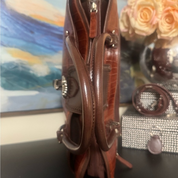 Elegant Brown Leather Women Briefcase - Picture 10 of 16